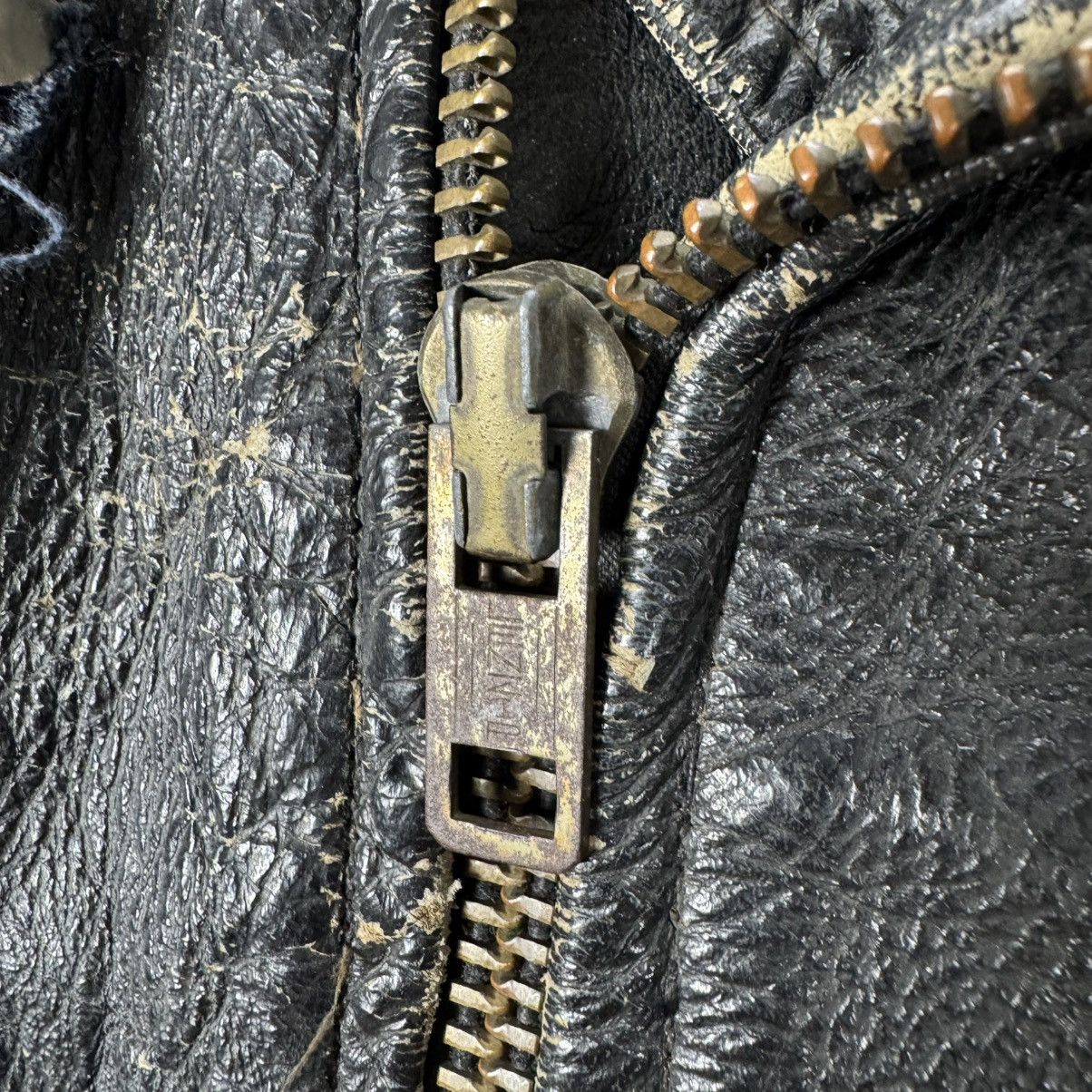 Genuine Leather ☀️40s DOUBLE COLLAR LEATHER CUSTOM RANCID PUNK JACKET Size US M / EU 48-50 / 2 - 16 Thumbnail