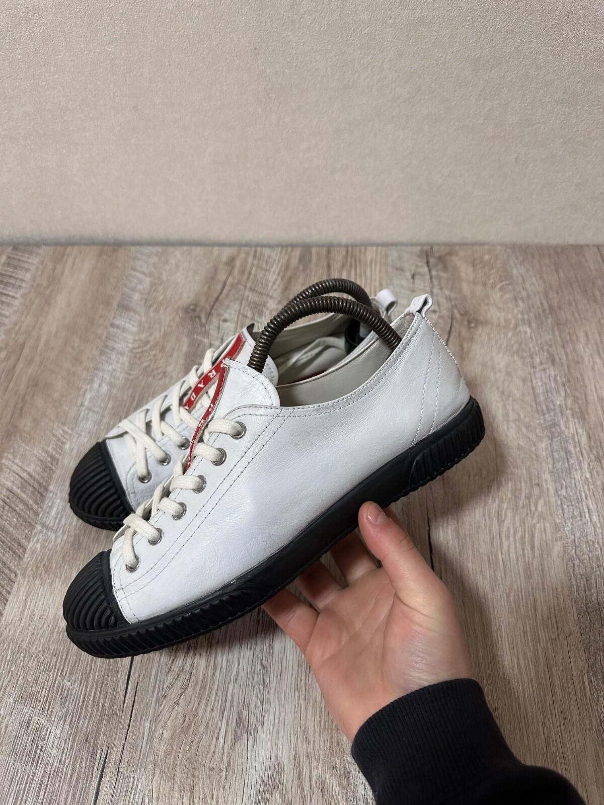 Prada Prada White Leather Trainers Sz 38 Size US 8 / IT 38 - 2 Thumbnail