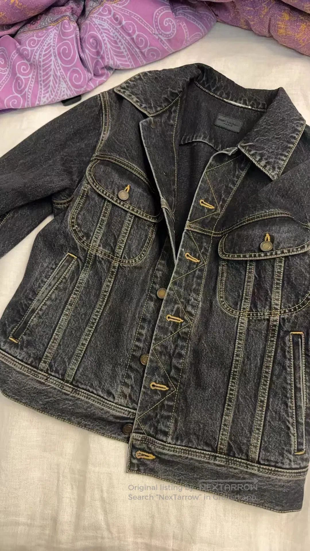 Saint Laurent Paris Saint Laurent Black Denim Jacket. Size US S / EU 44-46 / 1 - 6 Thumbnail
