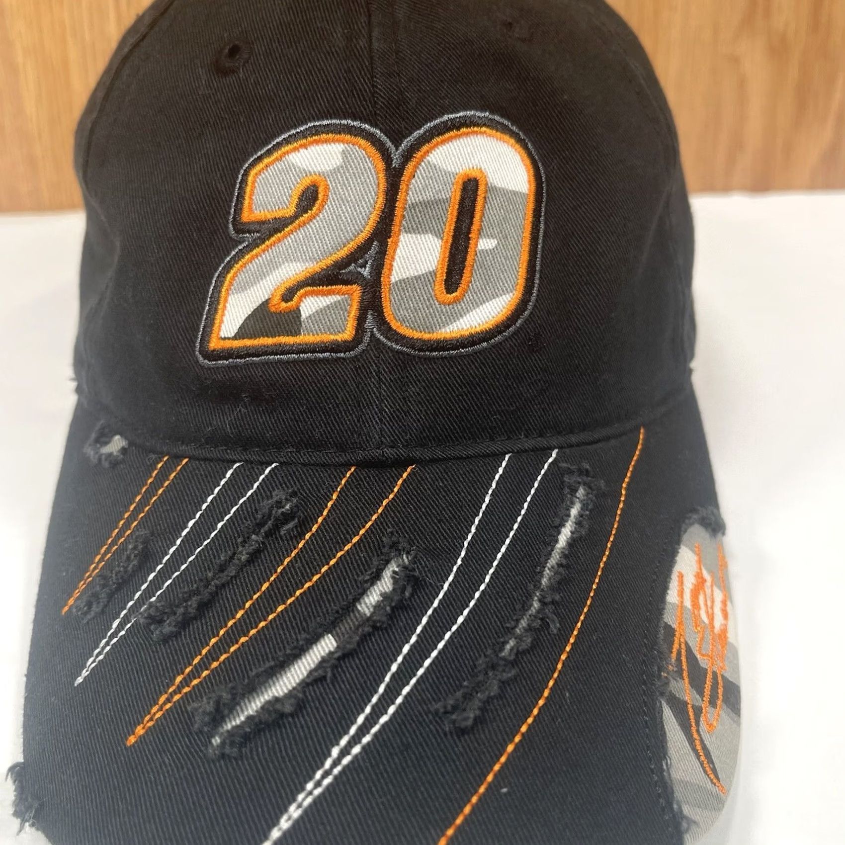 Chase Authentics Chase Authentics NASCAR #20 Joe Gibbs Racing Adult Adjustable StrapBack Hat Cap Black Baseball Cap Mens Cap Size ONE SIZE - 3 Thumbnail