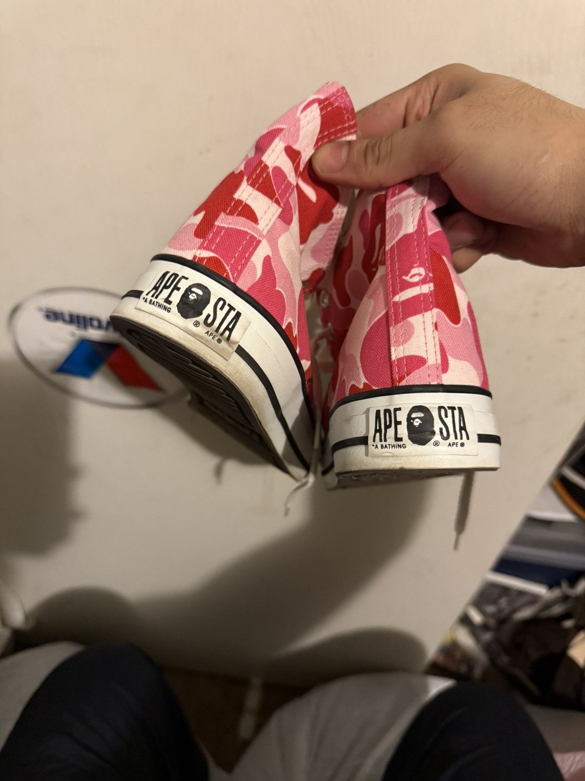 Bape BAPE APE STA HI ABC CAMO PINK RED Size US 9 / EU 42 - 9 Thumbnail