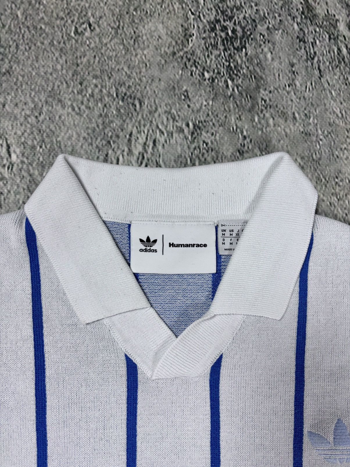 Adidas × Human Made Adidas Human Made polo T-shirt blue striped jersey Size US M / EU 48-50 / 2 - 3 Thumbnail
