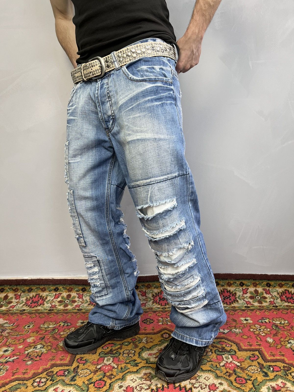 Hysteric Glamour × If Six Was Nine VTG Rick Owens Junya Watanabe Style Stone Washed Jeans Size US 32 / EU 48 - 7 Thumbnail