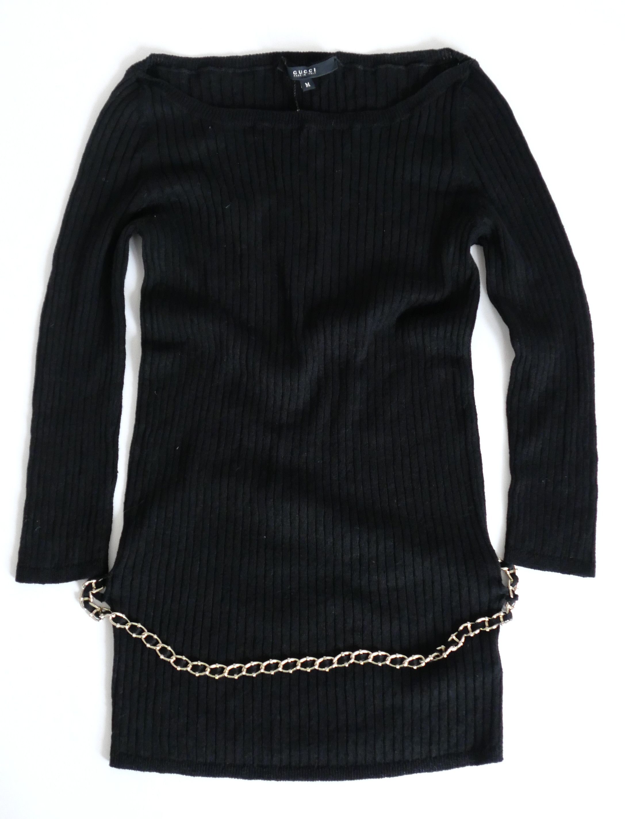 Gucci Gucci Vintage Spring 2006 Chain Belt Skinny Rib Top Size M / US 6-8 / IT 42-44 - 1 Thumbnail