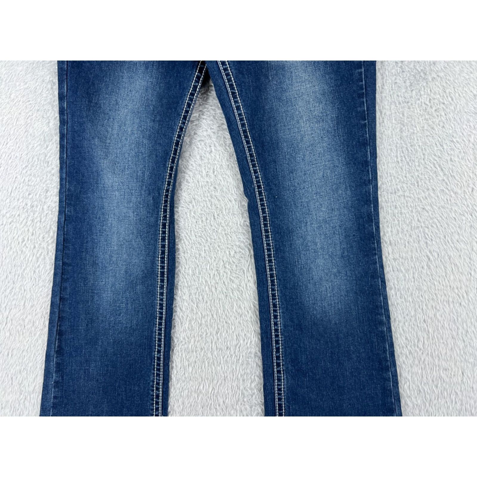 Grace in LA Grace In LA Jeans Womens 5 Blue Denim Low Rise Bling Embellished Cotton Blend Flared 5-Pocket Design Jeans Womens Size 27" / US 4 / IT 40 - 3 Thumbnail