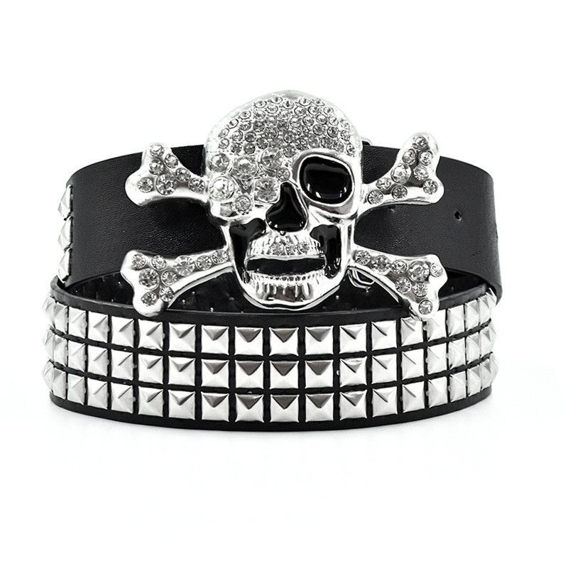 Japanese Brand Blink2 Skulls buckle with Stud Belt Size ONE SIZE - 3 Thumbnail