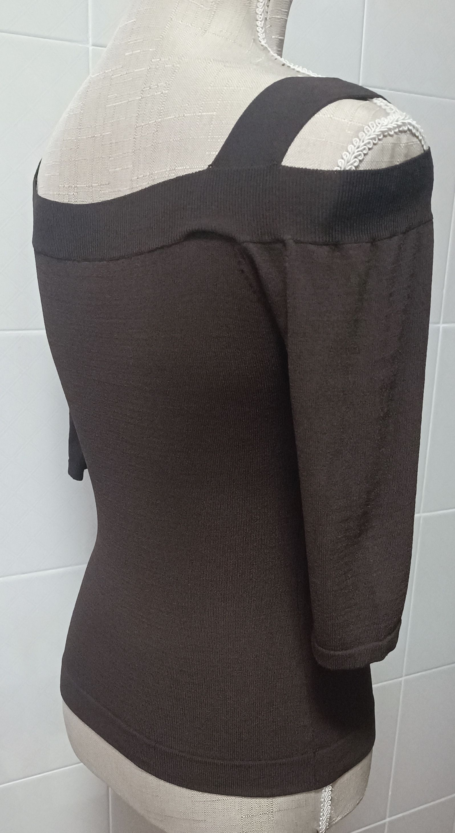 Jean Paul Gaultier Chocolate brown top with yellow and red rhinestones Size S / US 4 / IT 40 - 24 Thumbnail