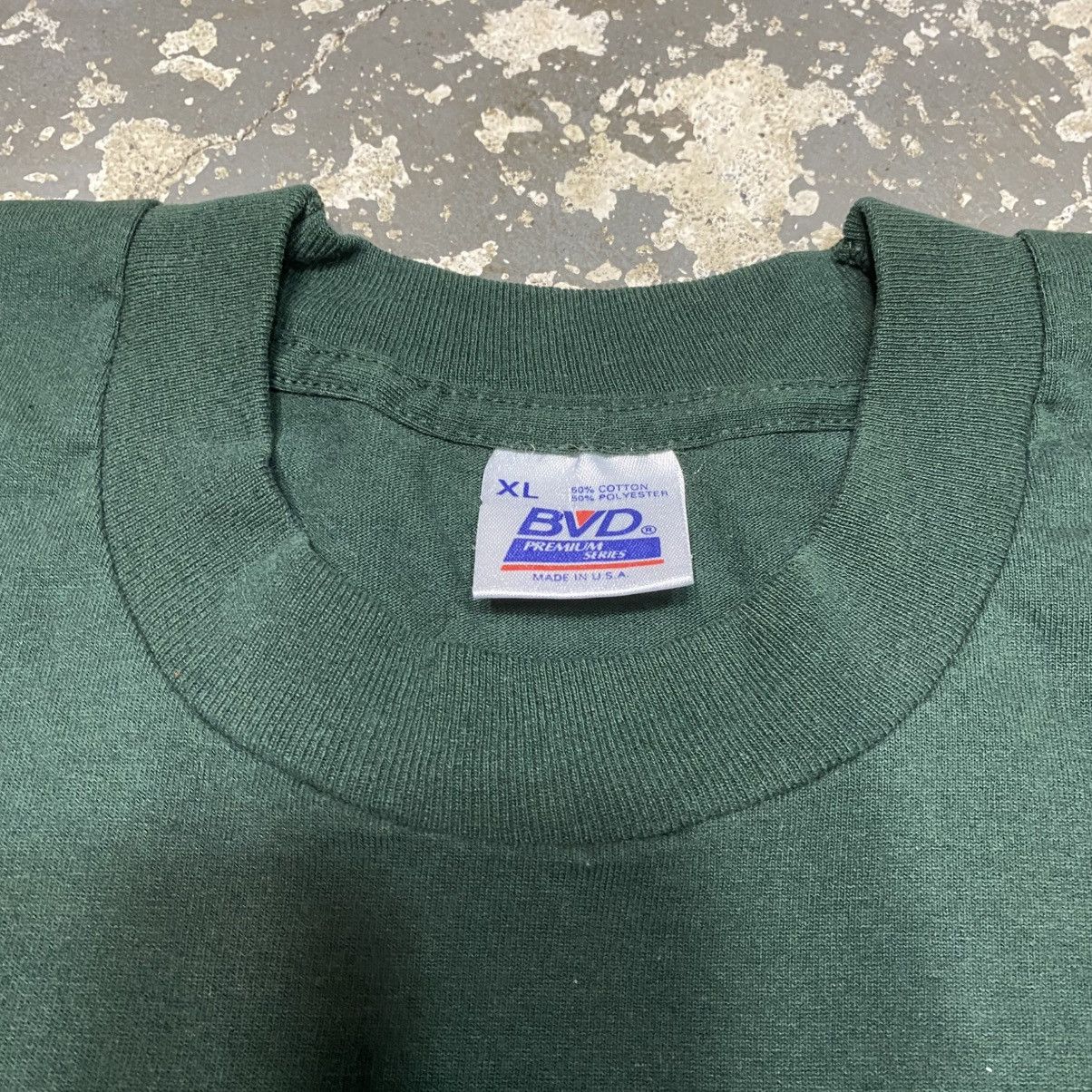 Vintage Vintage BVD Blank Green Single Stitch Pocket Tshirt Size US XL / EU 56 / 4 - 4 Thumbnail