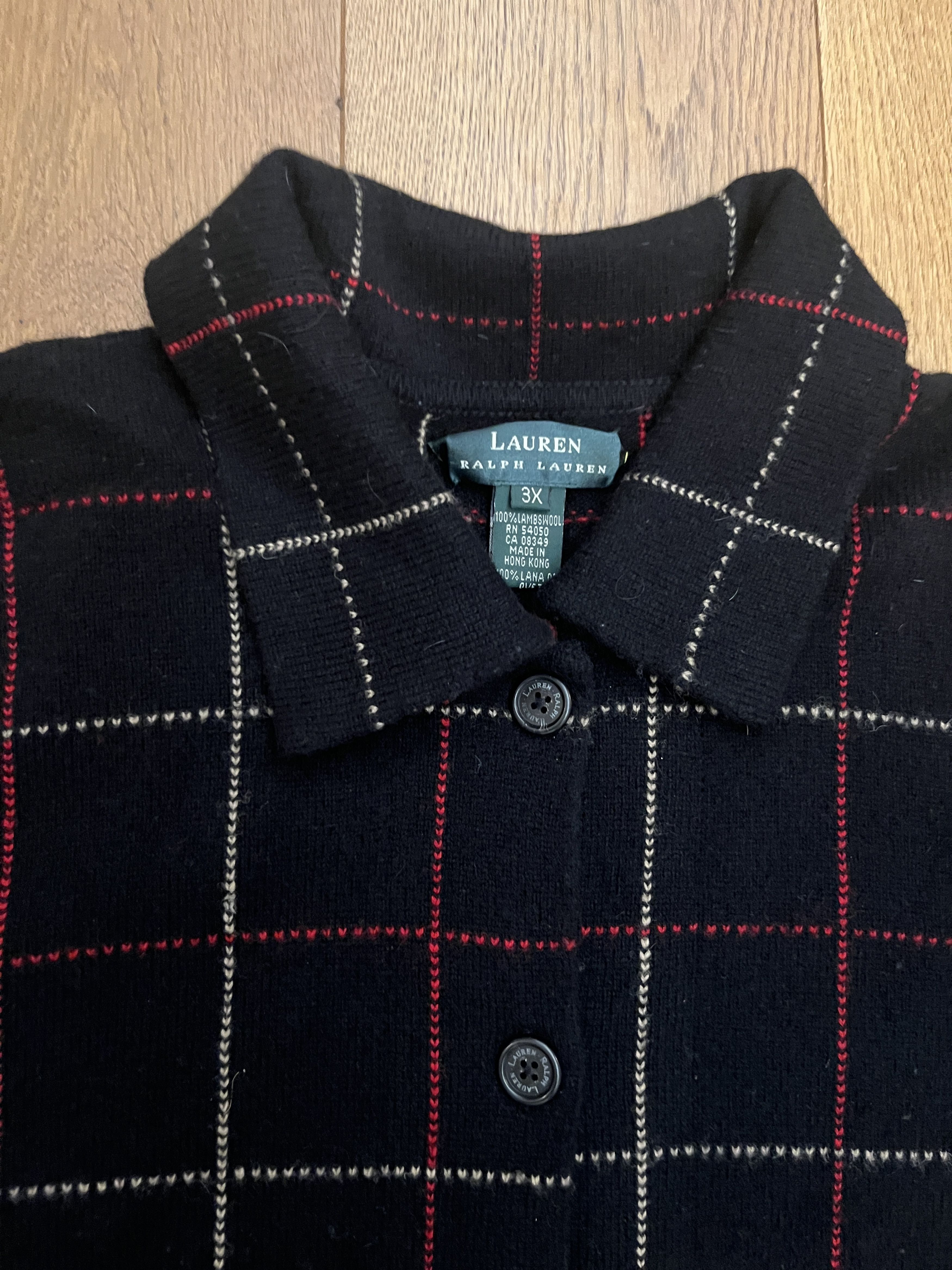 Polo Ralph Lauren Vtg Ralph Lauren 100% Lambswool Plaid Cardigan Jacket 3X Size US XXL / EU 58 / 5 - 4 Thumbnail