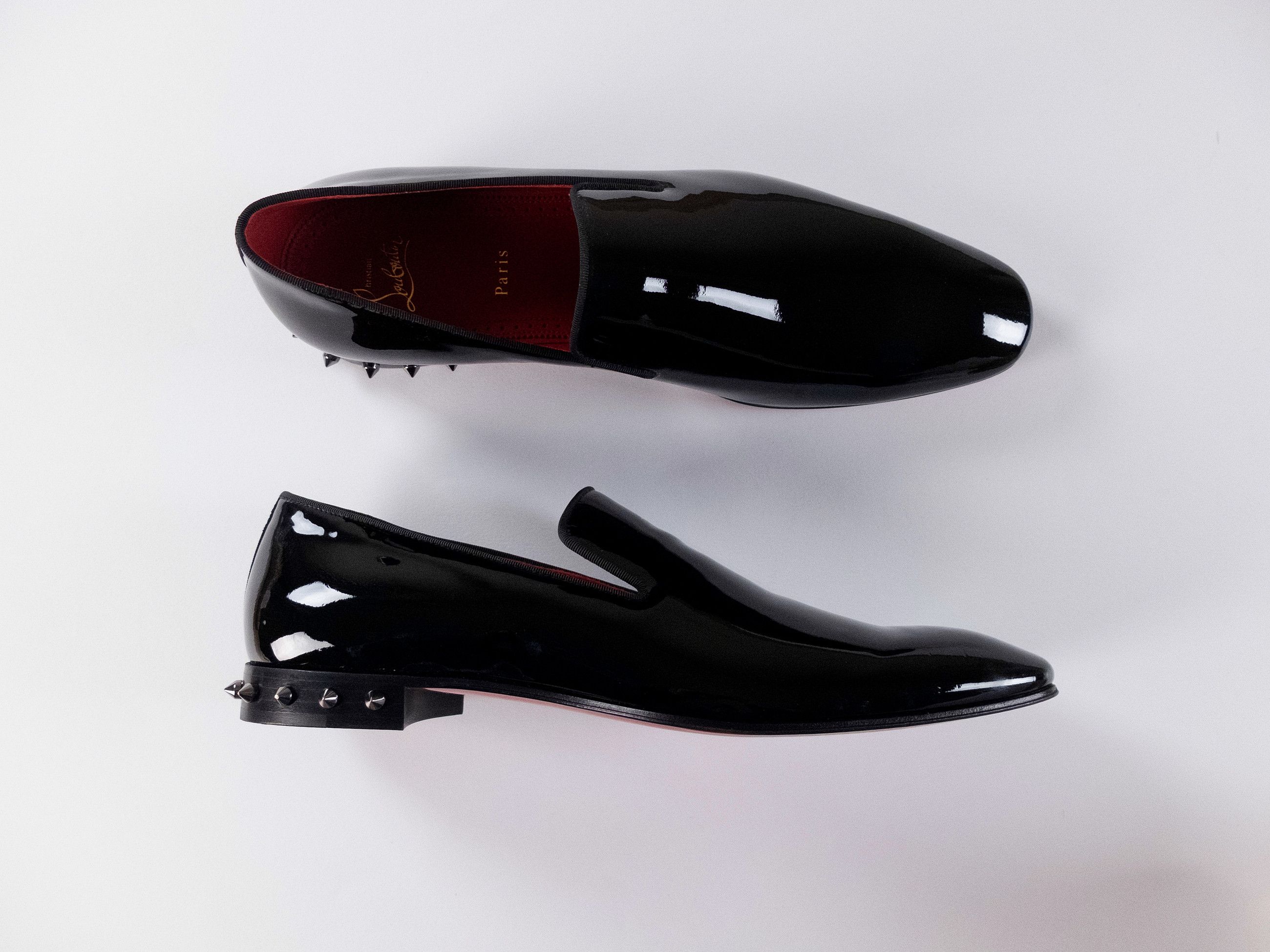 Christian Louboutin Marquees Black Patent Leather Shoes 45, Men's (Size 12)