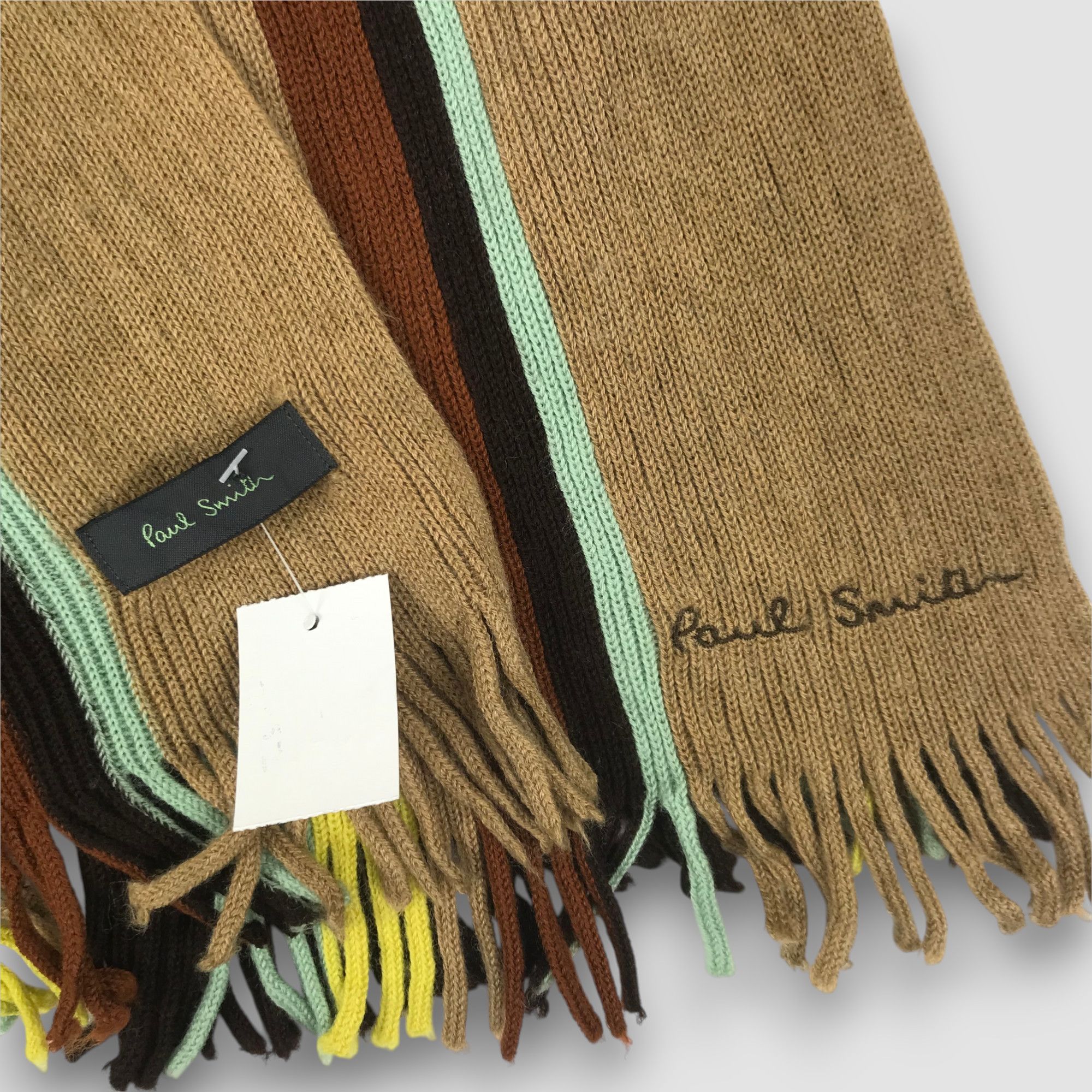 Paul Smith Vintage Paul Smith Scarf Muffler Ribbed Knit Fringe Scarves Size ONE SIZE - 3 Thumbnail