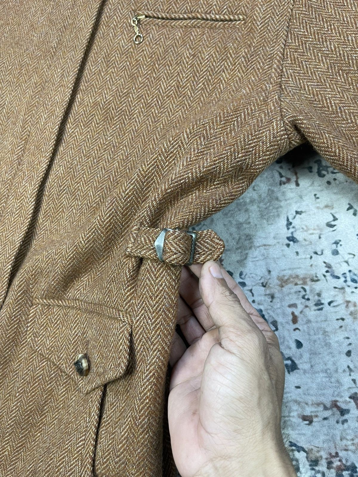 Polo Ralph Lauren Ralph Lauren Herringbone Tweed Half Cinch Equastrian Jacket Size L / US 10 / IT 46 - 10 Thumbnail