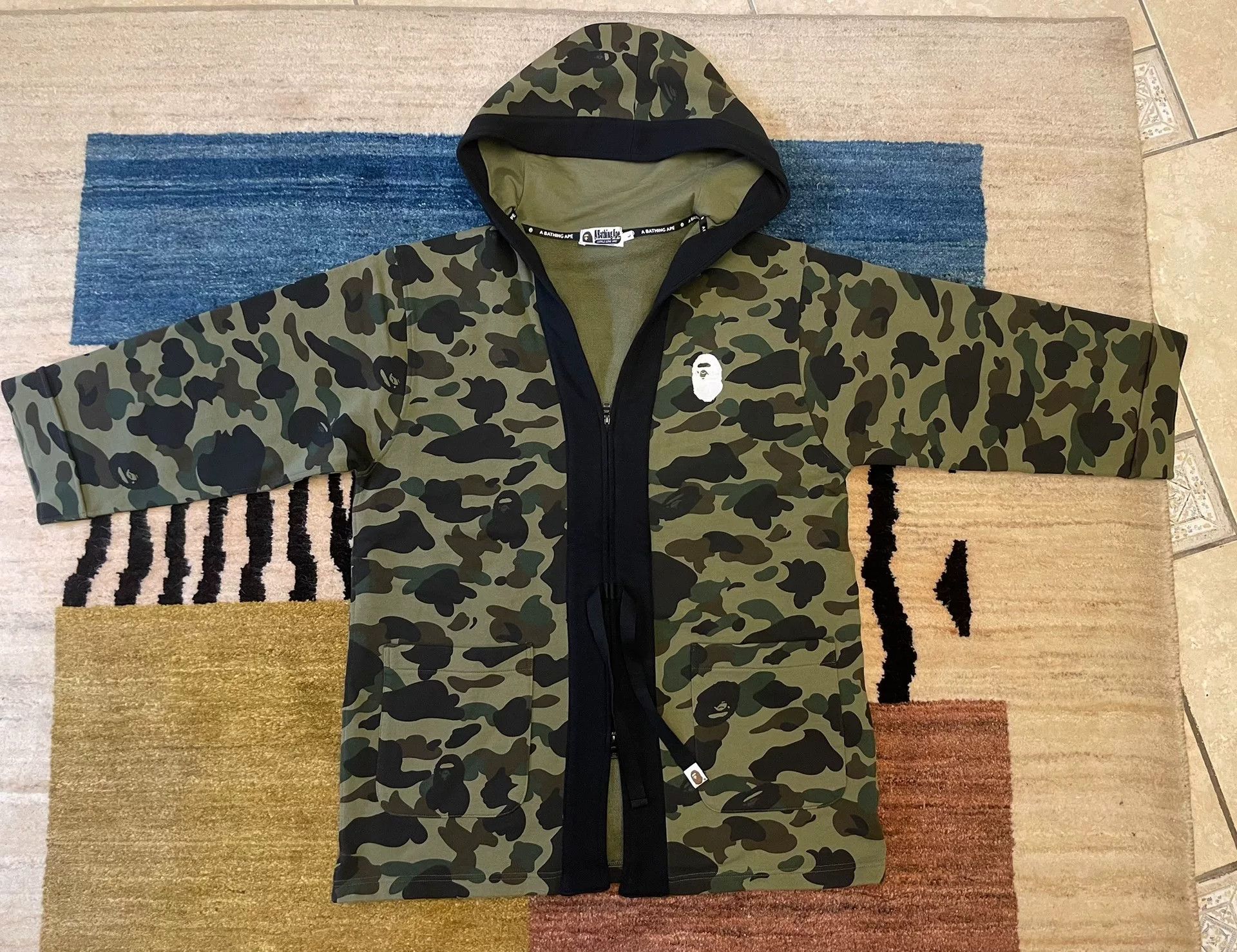 Bape Bape Classic Green Camo Robe Coat Size US L / EU 52-54 / 3 - 1 Thumbnail