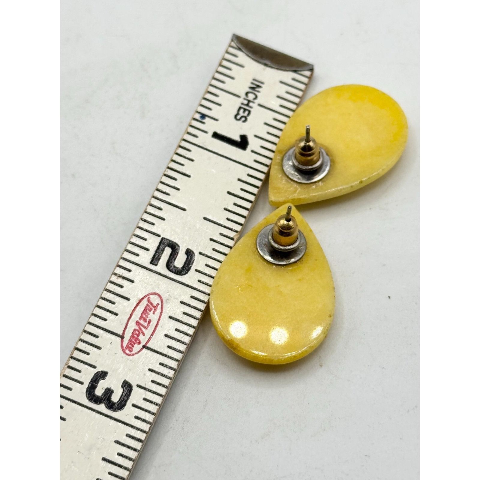 Vintage Vintage yellow stone teardrop earrings Size ONE SIZE - 5 Thumbnail
