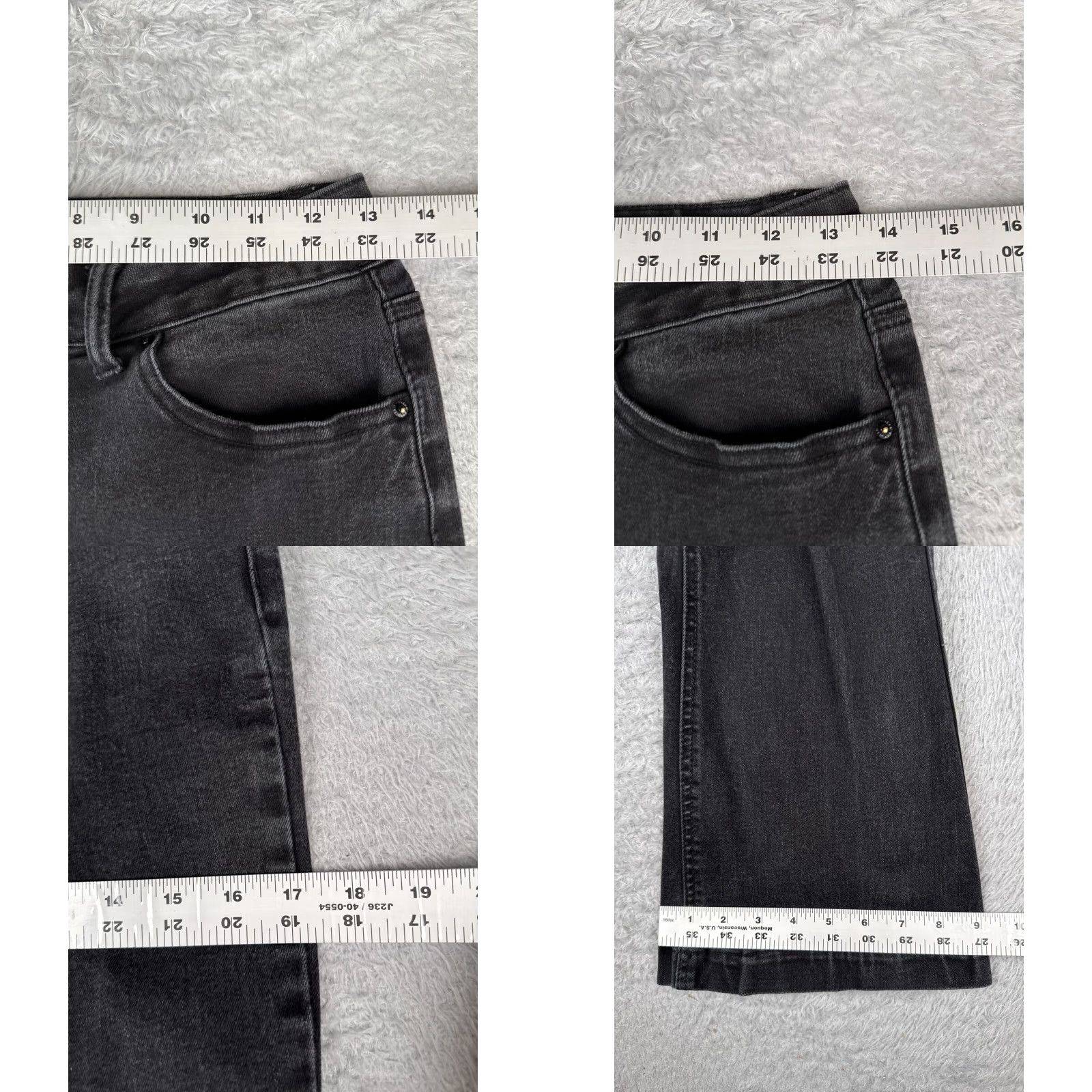Vintage Wax Jeans Jeans Flared 27x27 Black Denim Juniors 9 High Rise Distressed Cotton Blend Pocket 5-Pocket Womens Mens Girls Size 30" / US 8 / IT 44 - 9 Thumbnail