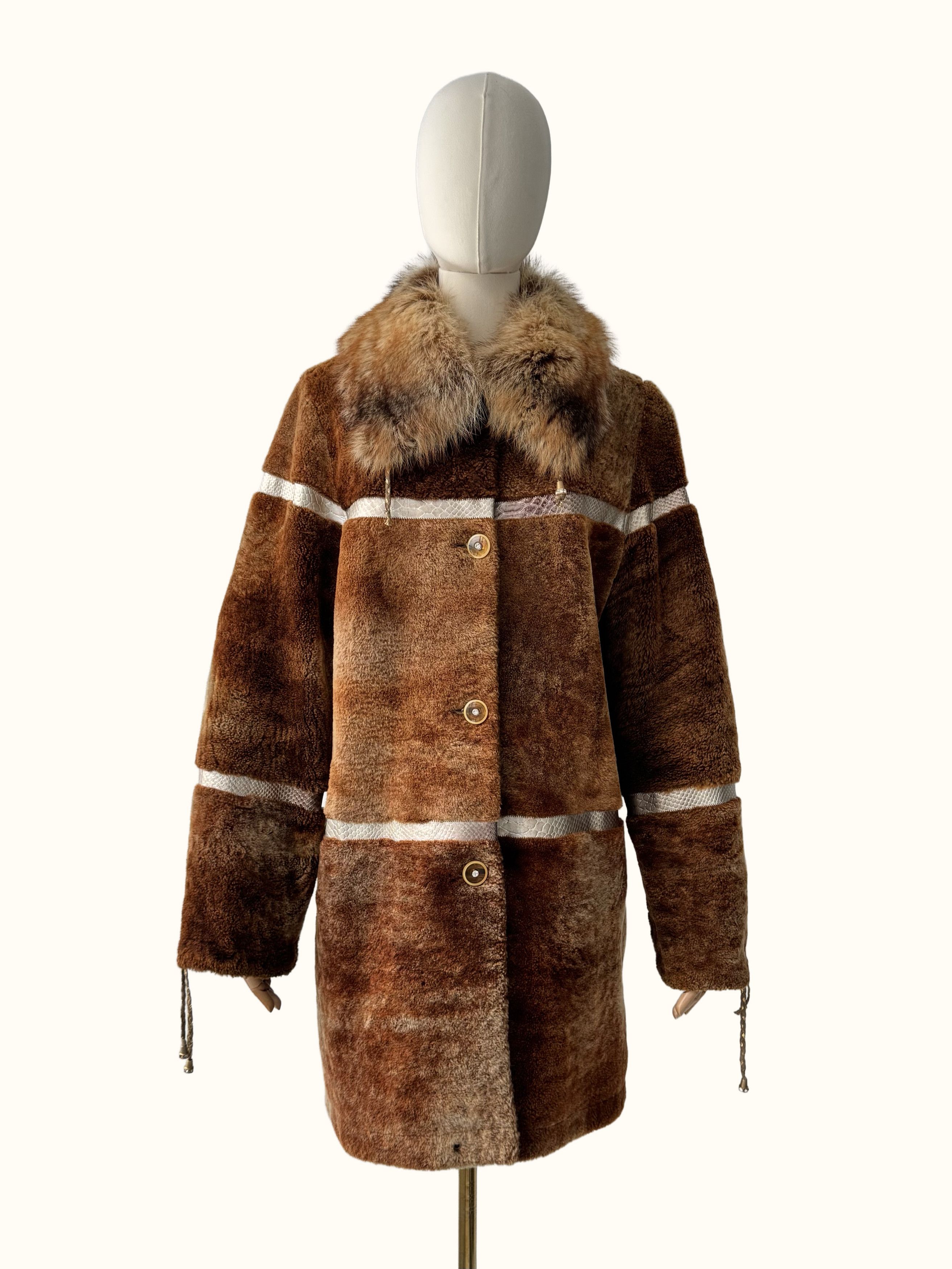 Vintage Vintage Real Sheepskin Coat (B250)D15E2 Size M / US 6-8 / IT 42-44 - 1 Thumbnail