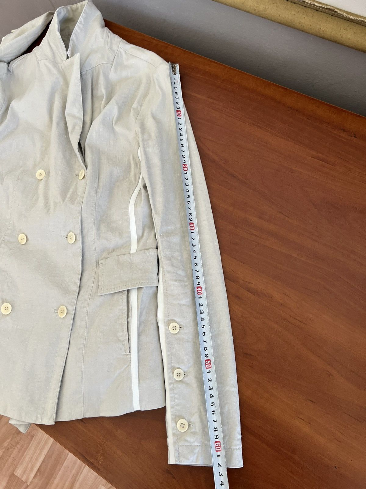 Annette Gortz ANNETTE GORTZ AVANTGARDE DOUBLE-BREASTED LINEN BLAZER JACKET Size XS / US 0-2 / IT 36-38 - 23 Thumbnail