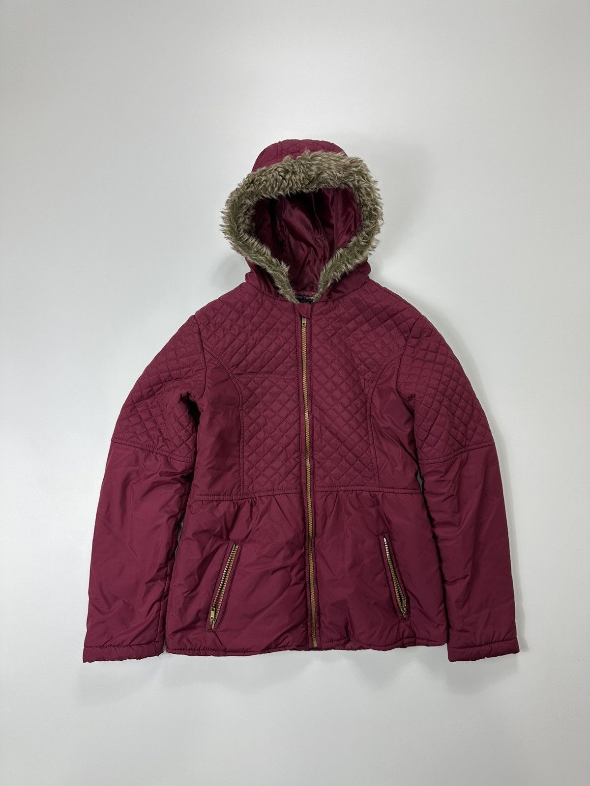 Japanese Brand Faux Fur Style Jacket Women's Zip Hooded Red Size S / US 4 / IT 40 - 1 Thumbnail
