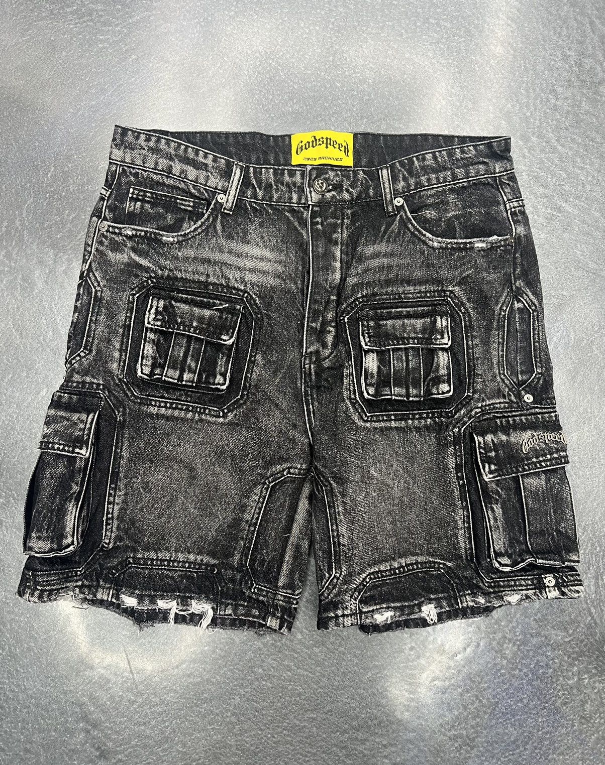 Godspeed Godspeed Octagon Cargo Denim Shorts Size US 34 / EU 50 - 1 Thumbnail