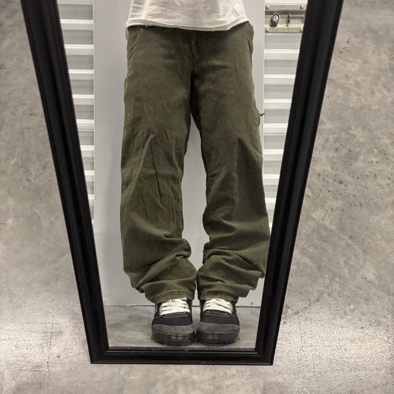 Japanese Brand × Vintage Crazy Vintage Y2K/2000s Olive Green Workwear Casual Pants! Size US 32 / EU 48 - 1 Thumbnail