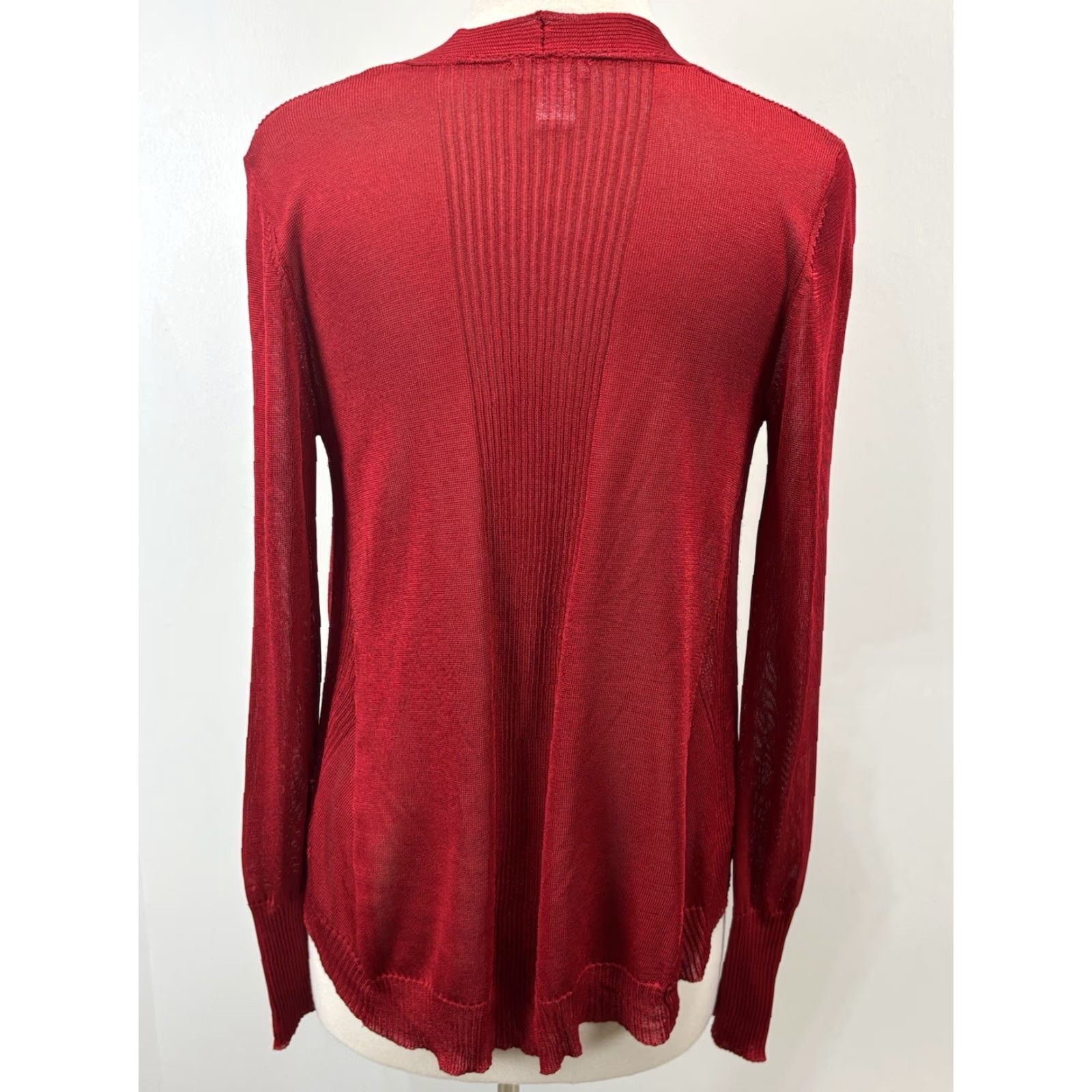 Vintage VINTAGE Cache Knit Cardigan Sweater Open Front Women’s Small Red Y2K Size S / US 4 / IT 40 - 3 Thumbnail