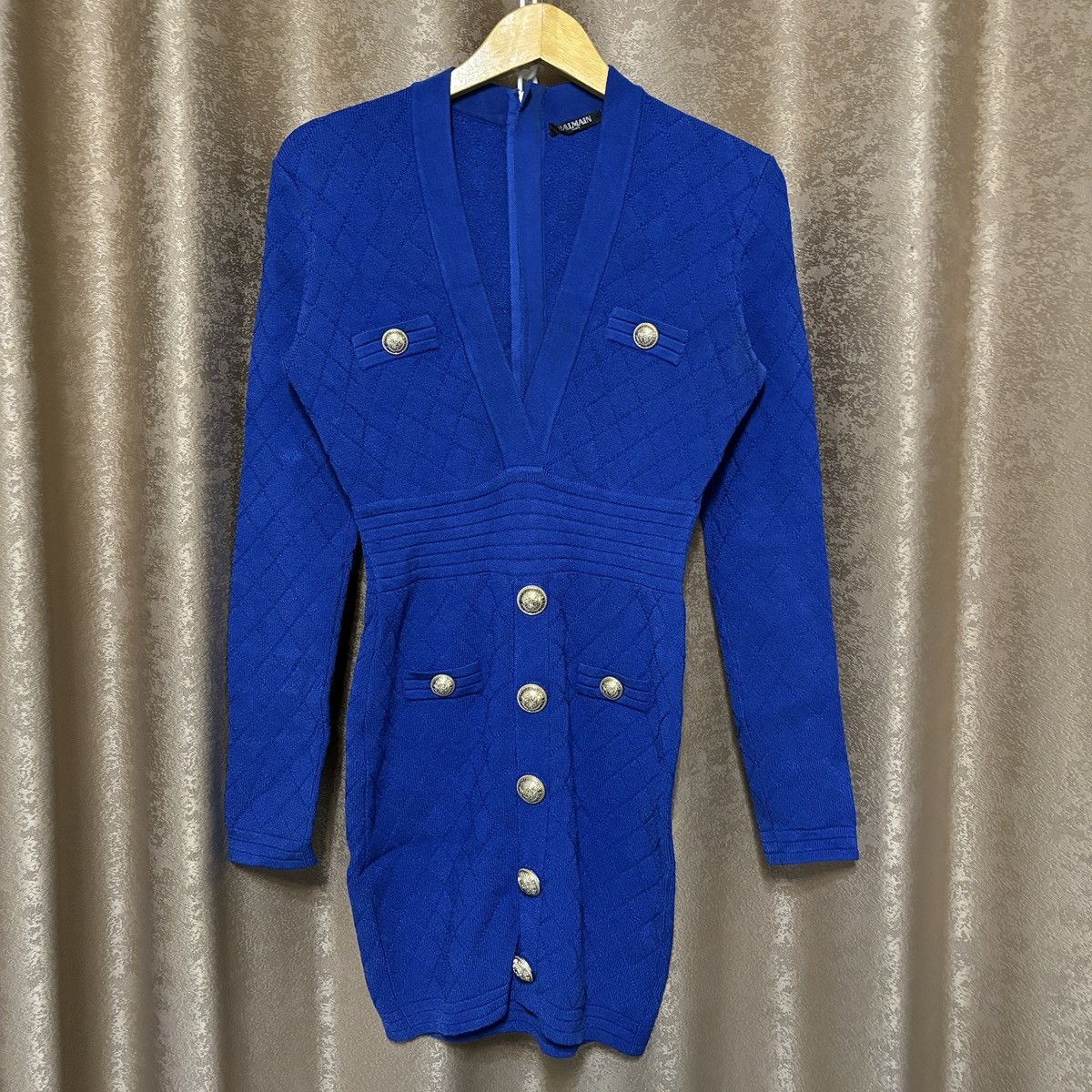 Balmain Balmain - Diamond Knit Bodycon Mini Dress Size S / US 4 / IT 40 - 1 Thumbnail