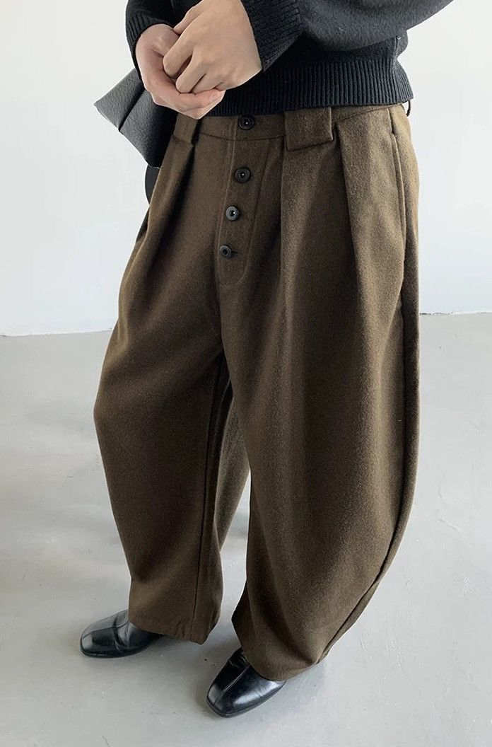 Japanese Brand × Vintage Cleanfit retro front button pleated wide leg pants Size US 28 / EU 44 - 4 Thumbnail