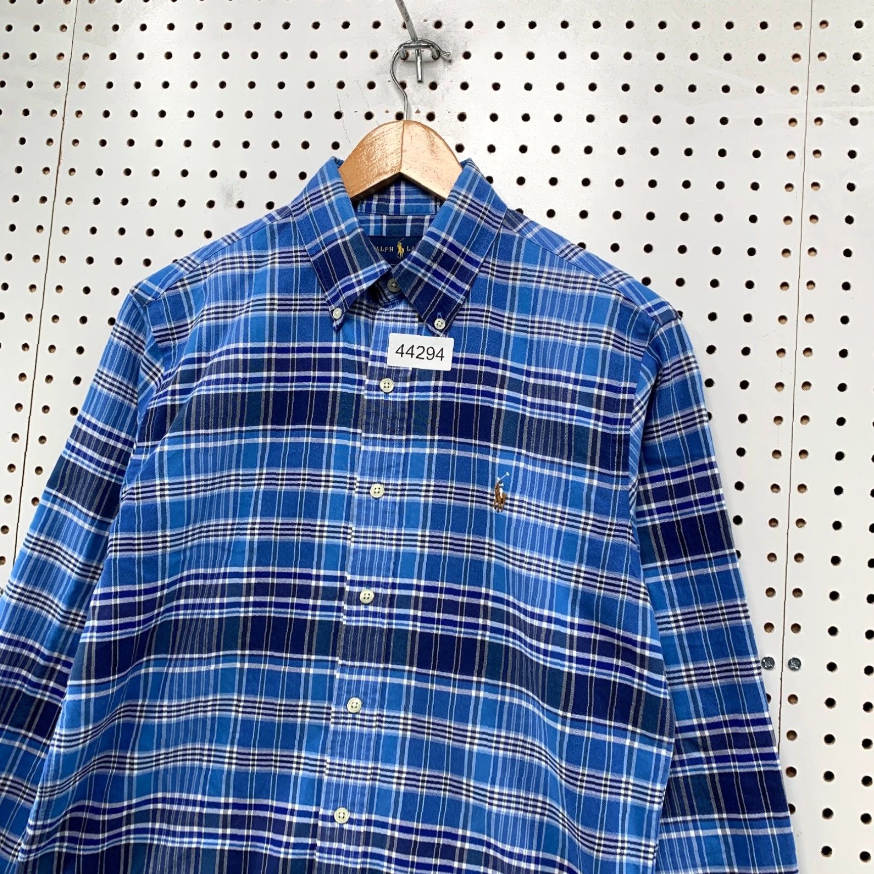 Ralph Lauren Ralph Lauren Shirt Mens S Blue Plaid Flannel Button-Down Long Sleeve Pony Vintage: No Size US S / EU 44-46 / 1 - 4 Thumbnail