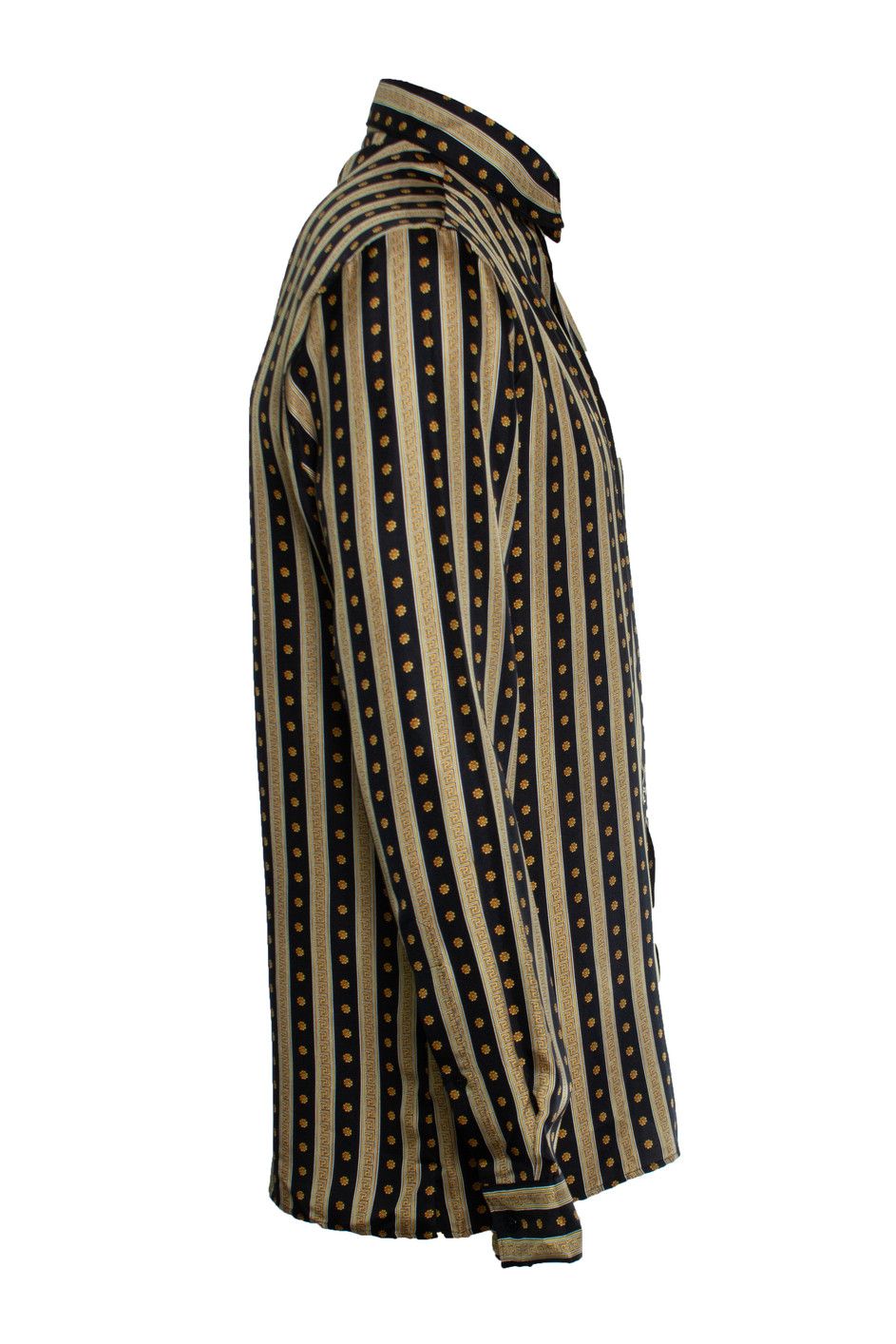Versace Versace, Black and gold greca print shirt Size US S / EU 44-46 / 1 - 4 Thumbnail