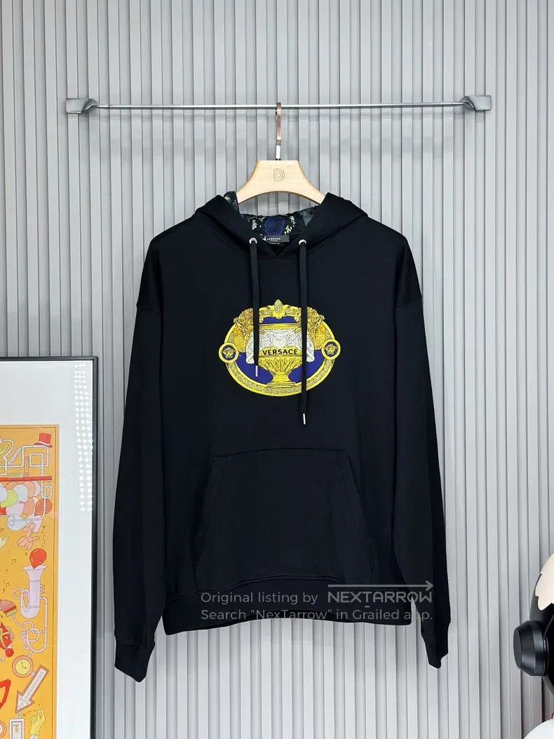 Versace Black printed hooded sweatshirt