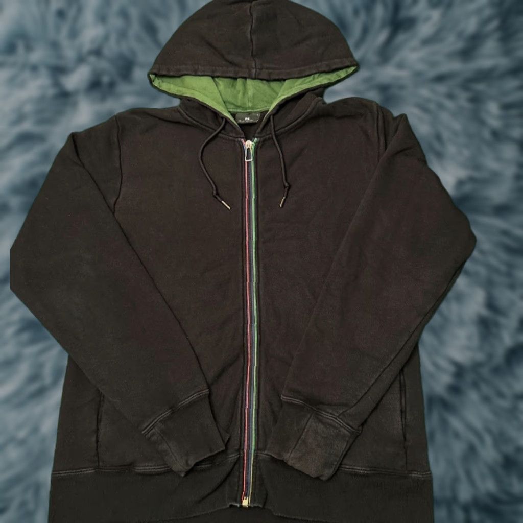 Paul Smith VINTAGE Paul Smith Hoodie Jacket Full Zip Mens Size Large Black Green Artist Stripe Hoodie Size US L / EU 52-54 / 3 - 1 Thumbnail