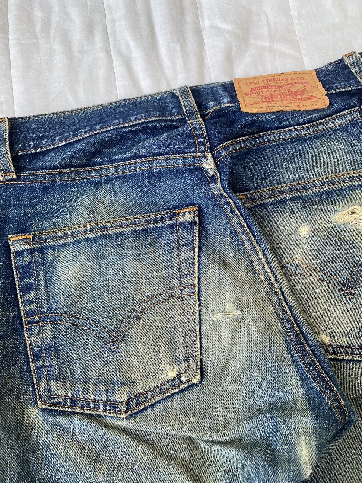 Beauty Beast × Levi's LEVIS 505 RUSTY DISTRESSED DENIM JEANS JAPAN Size US 29 - 13 Thumbnail
