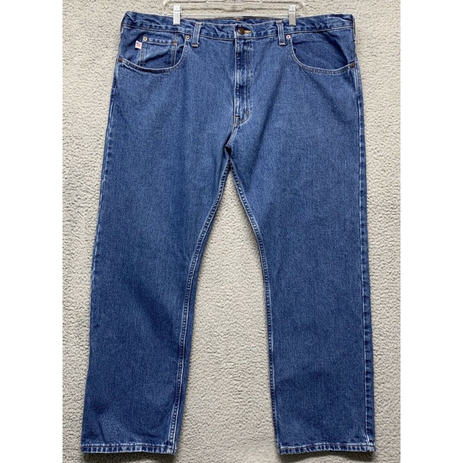 Vintage All American Jeans Men's 46x30 USA MADE Heavy Denim Dark Wash Work Pants Size US 44 / EU 60 - 2 Thumbnail