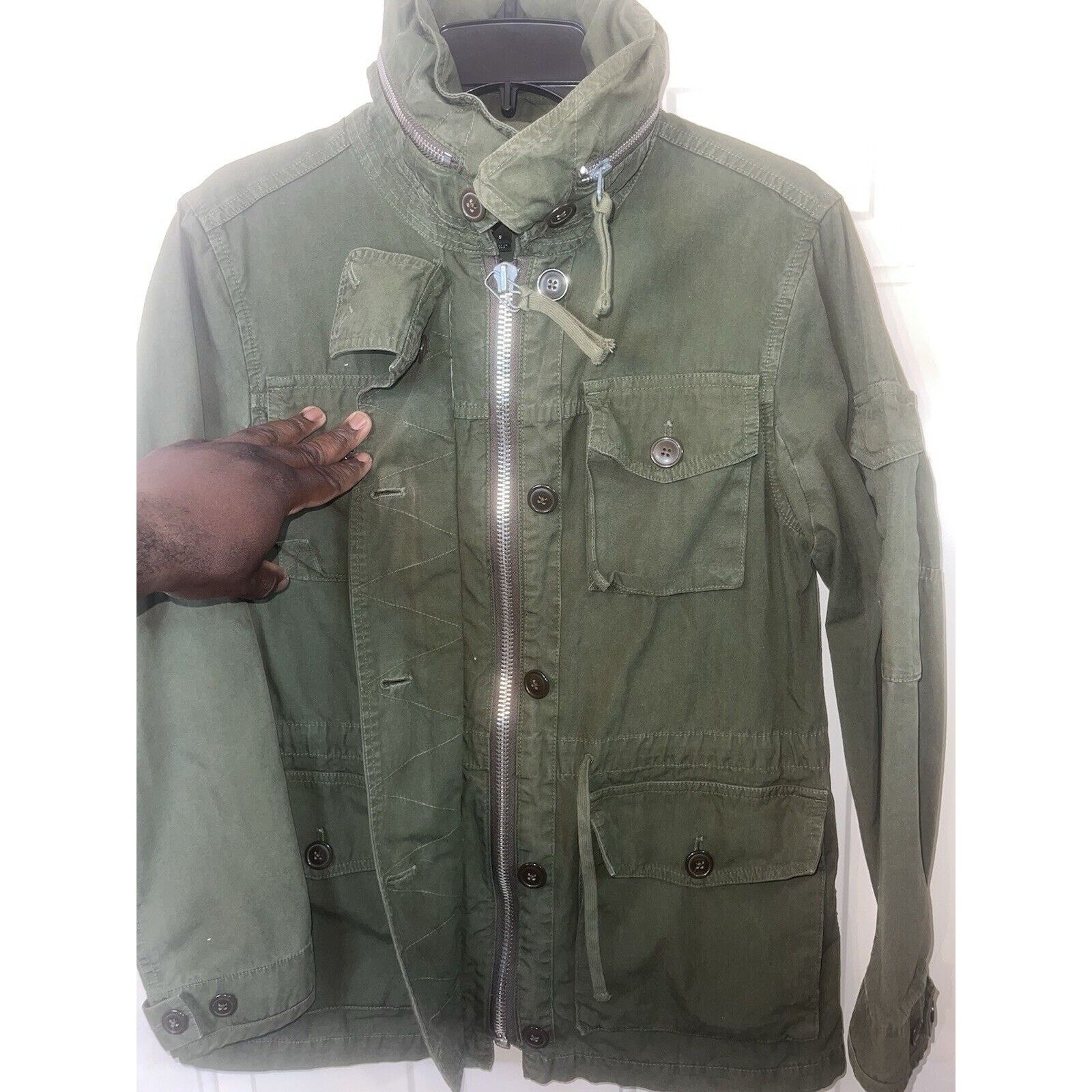 J.Crew J.CREW Chore Trucker Jacket Green Mock Neck Military Button Size S / US 4 / IT 40 - 7 Thumbnail