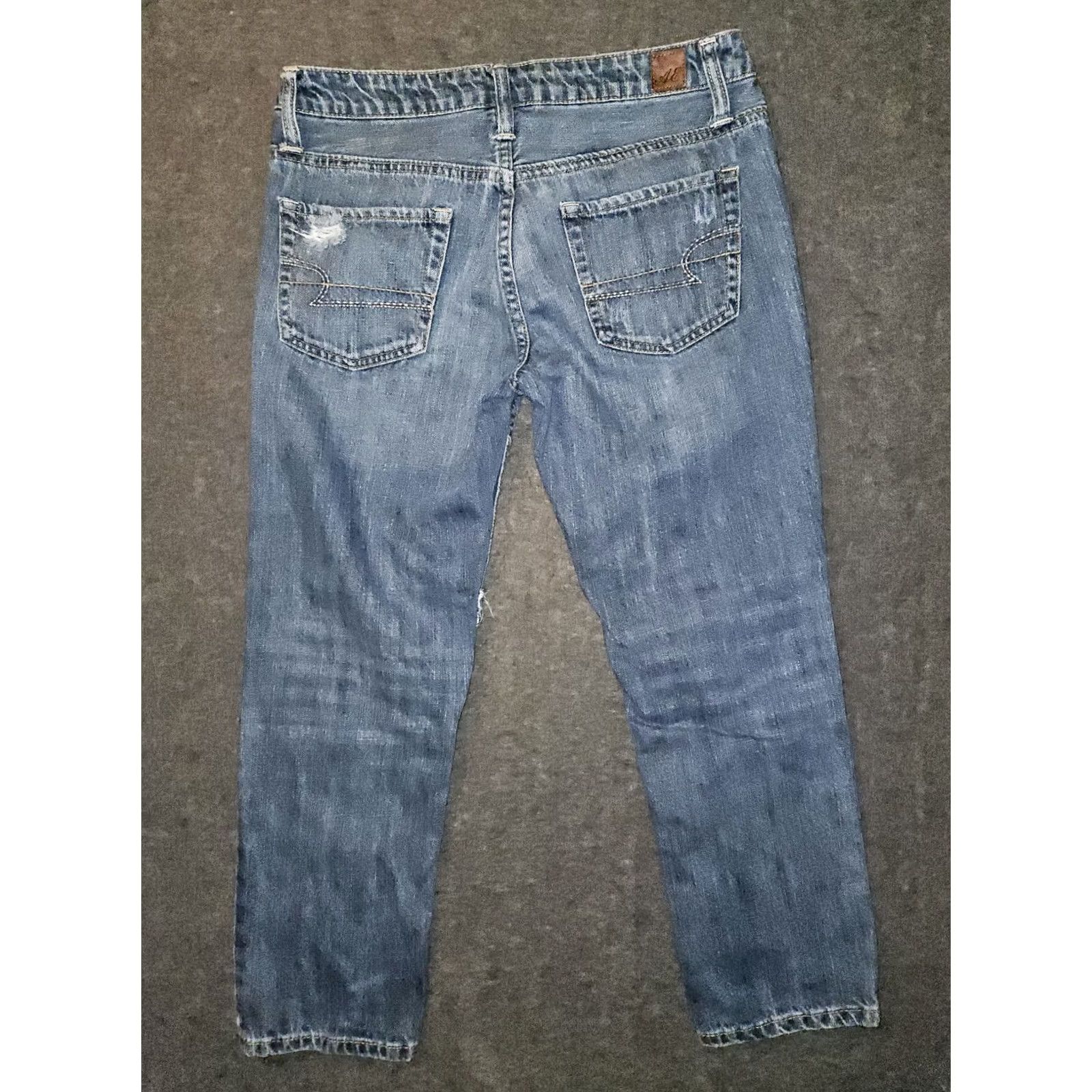 American Eagle Outfitters VINTAGE American Eagle Outfitters Jeans Straight Womens 4 Regular Low Rise Blue Distressed Preppy Mens Women Teens Girls Size 27" / US 4 / IT 40 - 7 Thumbnail