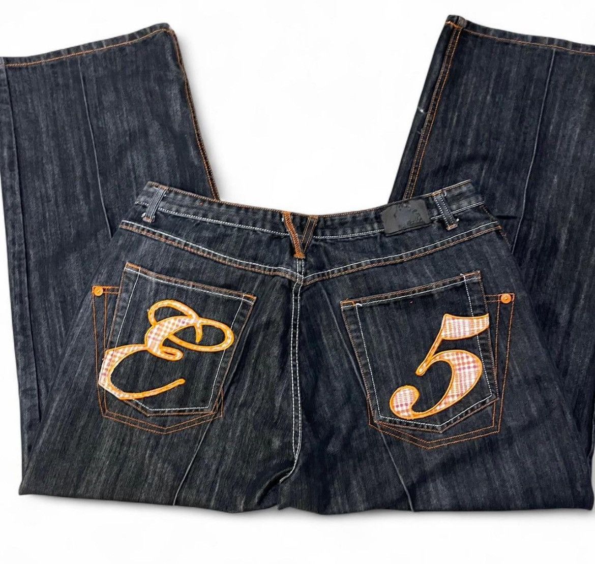 Other Vtg Five Elementz Y2K Baggy Black Embroidered Jeans Size US 40 / EU 56 - 1 Thumbnail