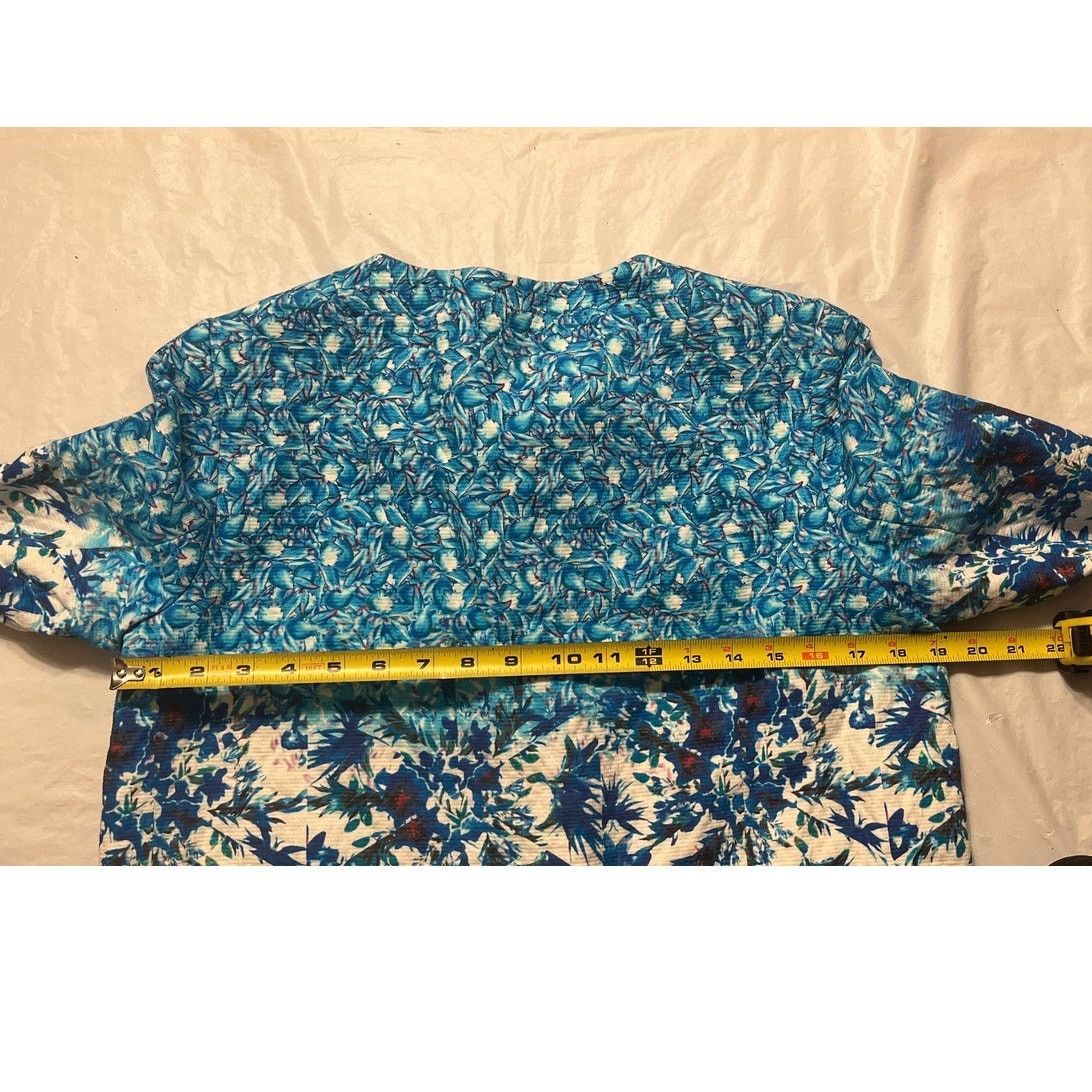 See U Soon Blue Floral Linen Blend Jacket - Size: 1