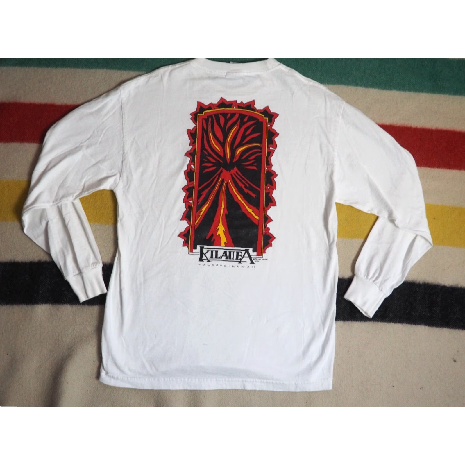 AAA VINTAGE AAA Kilauea Hawaii Volcano Travel Art White L/S Tee T-Shirt Mens L Size US L / EU 52-54 / 3 - 2 Thumbnail