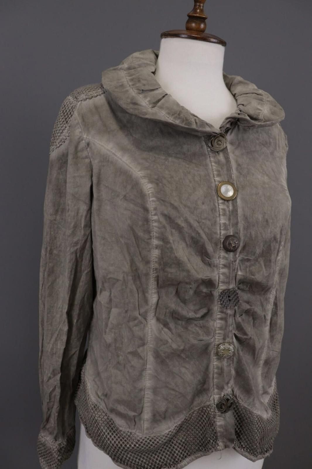 Designer Bottega Gray Designer Lagenlook Blouse Tunic Size XXL Size XL / US 12-14 / IT 48-50 - 5 Thumbnail