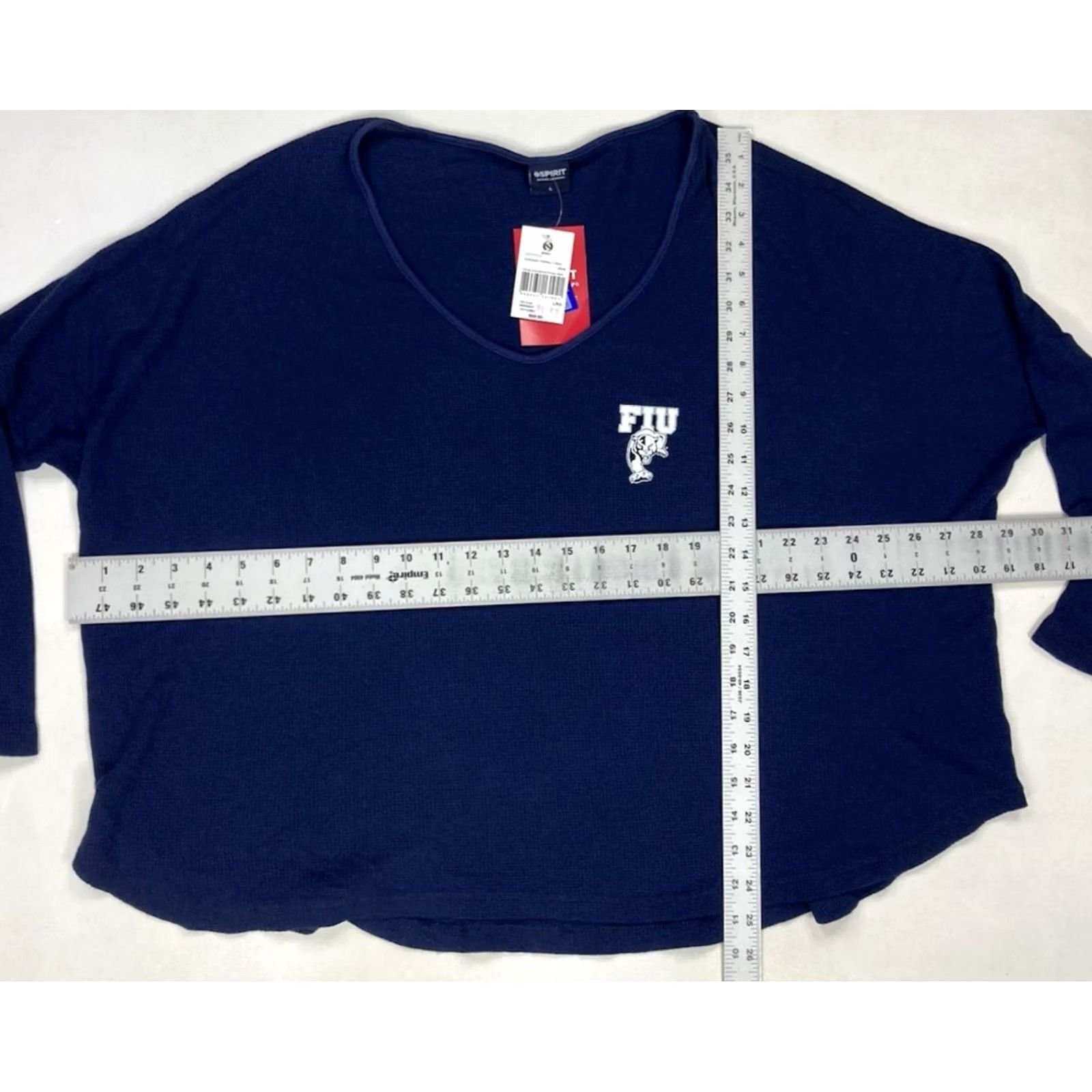 ESPIRIT Spirit FIU Panthers T-Shirt Women L Blue Long Sleeve Knit Cotton Spirit Jersey Size L / US 10 / IT 46 - 5 Thumbnail