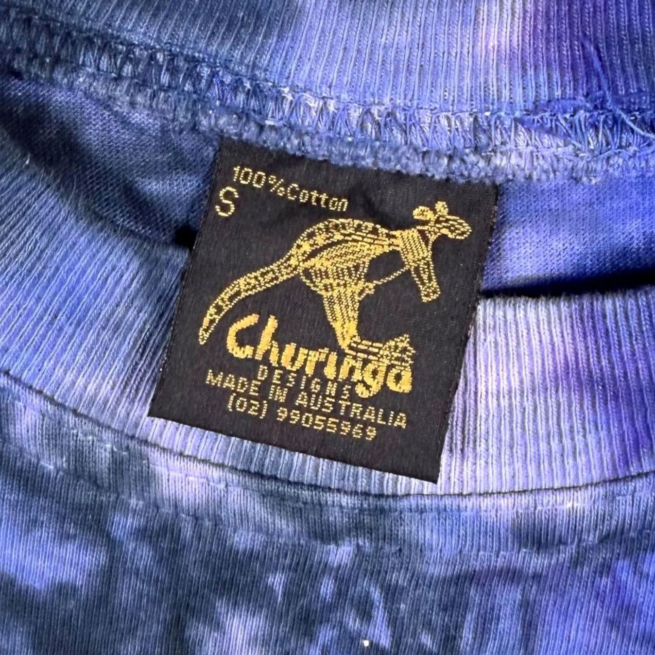 Vintage VINTAGE Churinga "Medicine Woman" Australia Tourist Graphic Blue Tie Dye T-Shirt Small Size US S / EU 44-46 / 1 - 3 Thumbnail