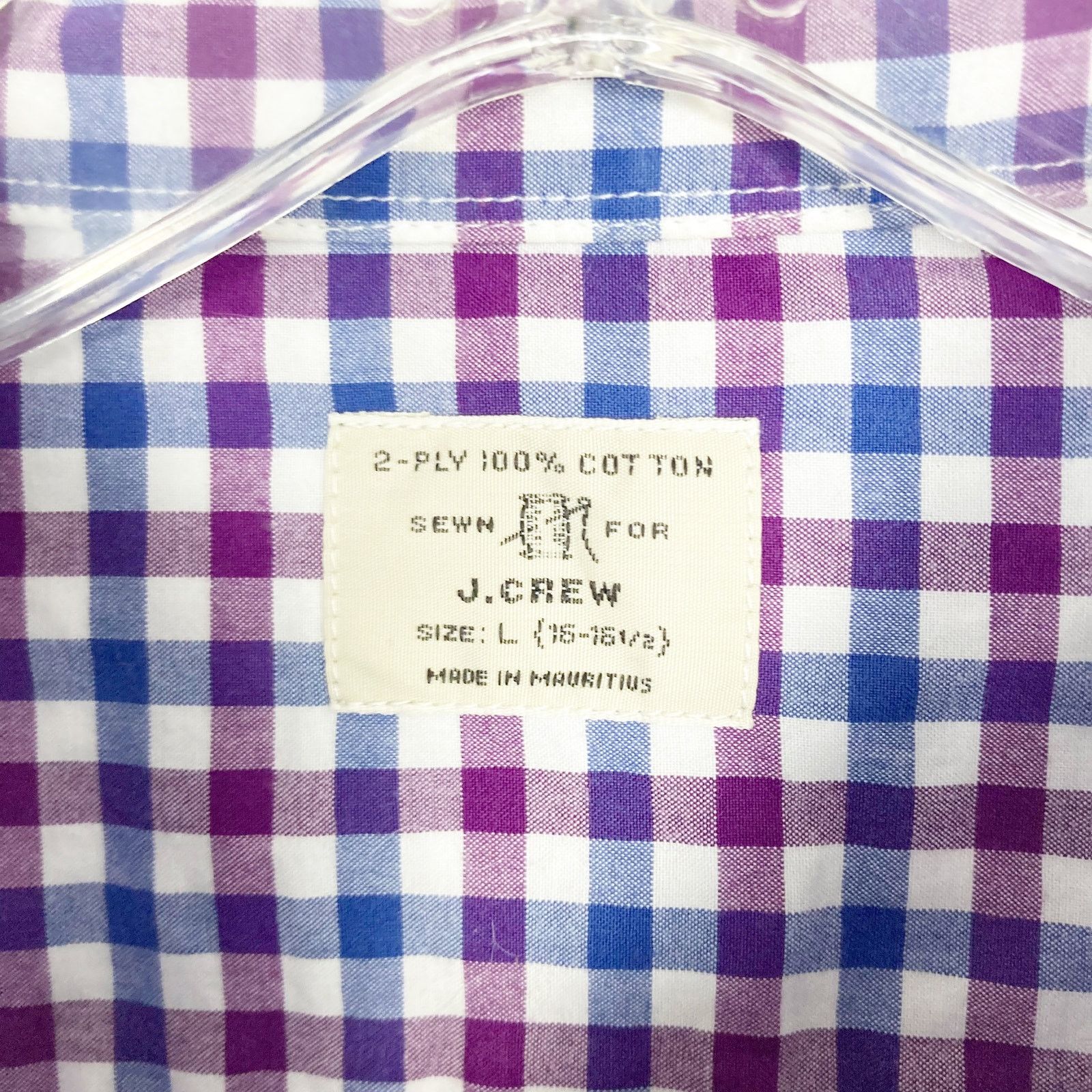J.Crew J. Crew Purple Blue White Plaid Long Sleeve Button Down Sz L Size US L / EU 52-54 / 3 - 2 Thumbnail