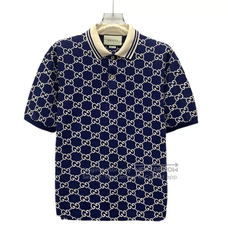 Gucci Gucci Dark blue logo jacquart full print cotton lapel sing Size US XS / EU 42 / 0 - 1 Thumbnail