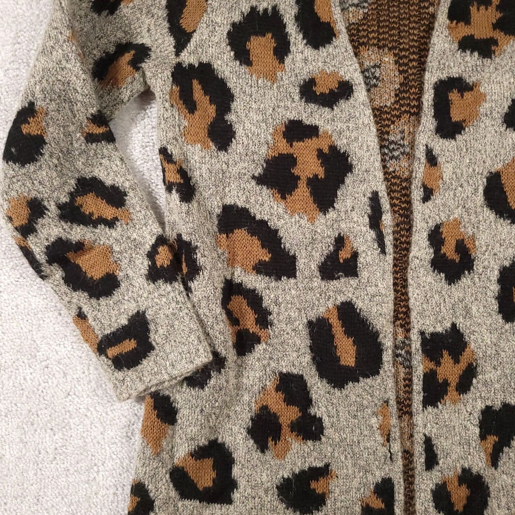 Apt. 9 Apt 9 Open Front Duster Cardigan Sweater Women's PM Petite Animal Print Leopard Shirt Womens Petite Multicolor Leopard Theme Open Front Cardigan Size M / US 6-8 / IT 42-44 - 4 Thumbnail