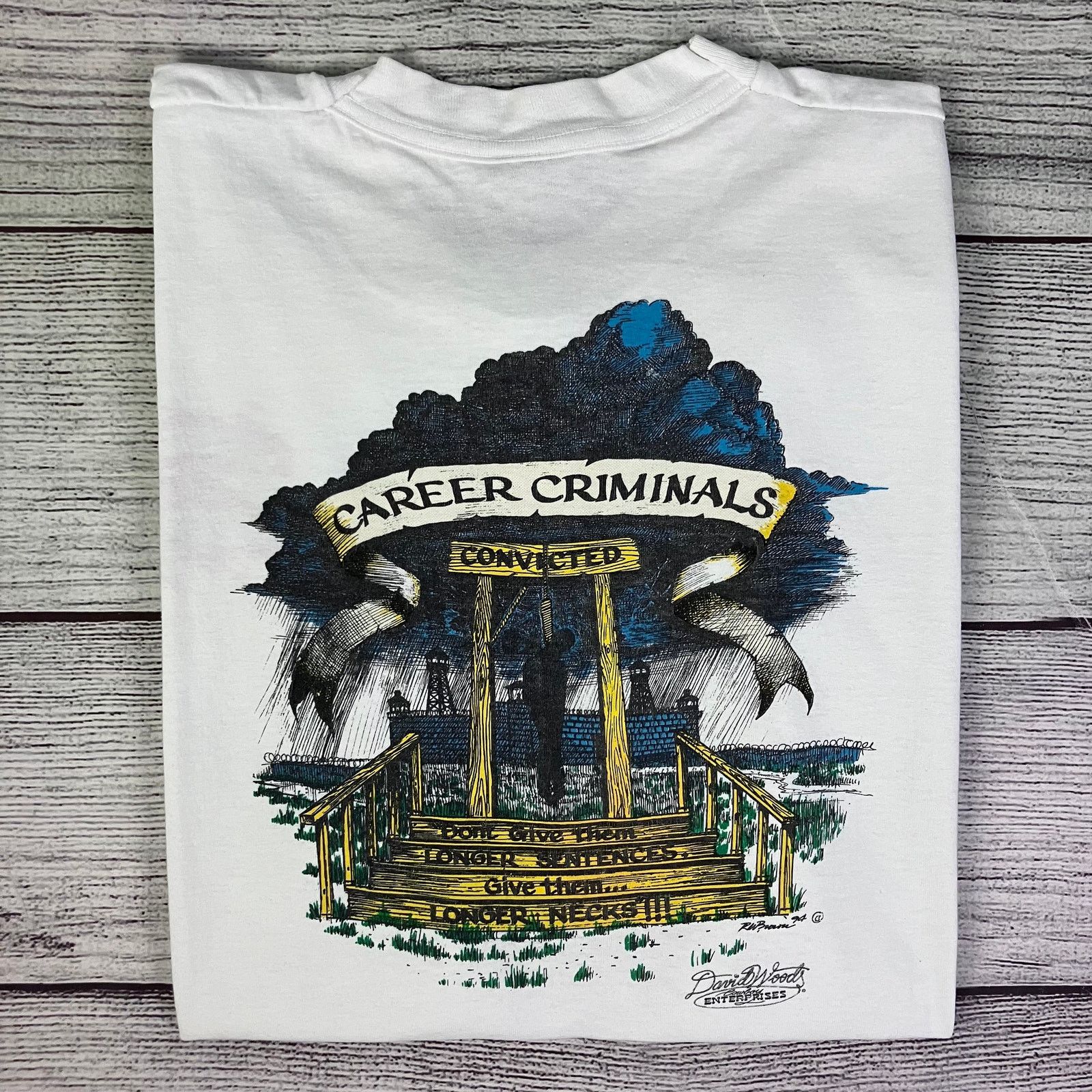 Vintage 1994 Citizens For The Death Penalty Career Criminals T-shirt Size US XL / EU 56 / 4 - 1 Thumbnail