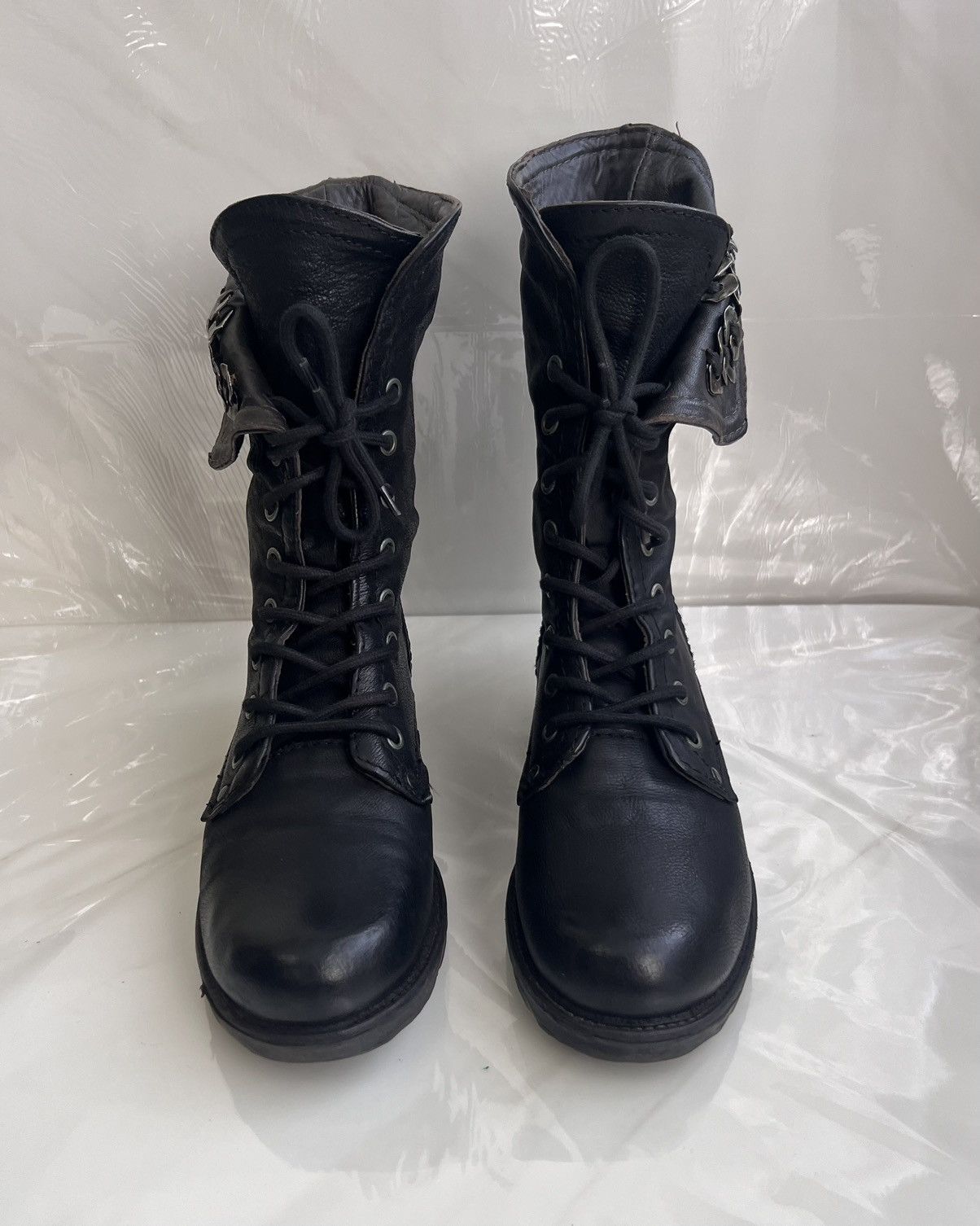 A.S.98 As 98 Airstep Zipper Boho Black Biker distressed boot Size US 8 / IT 38 - 2 Thumbnail