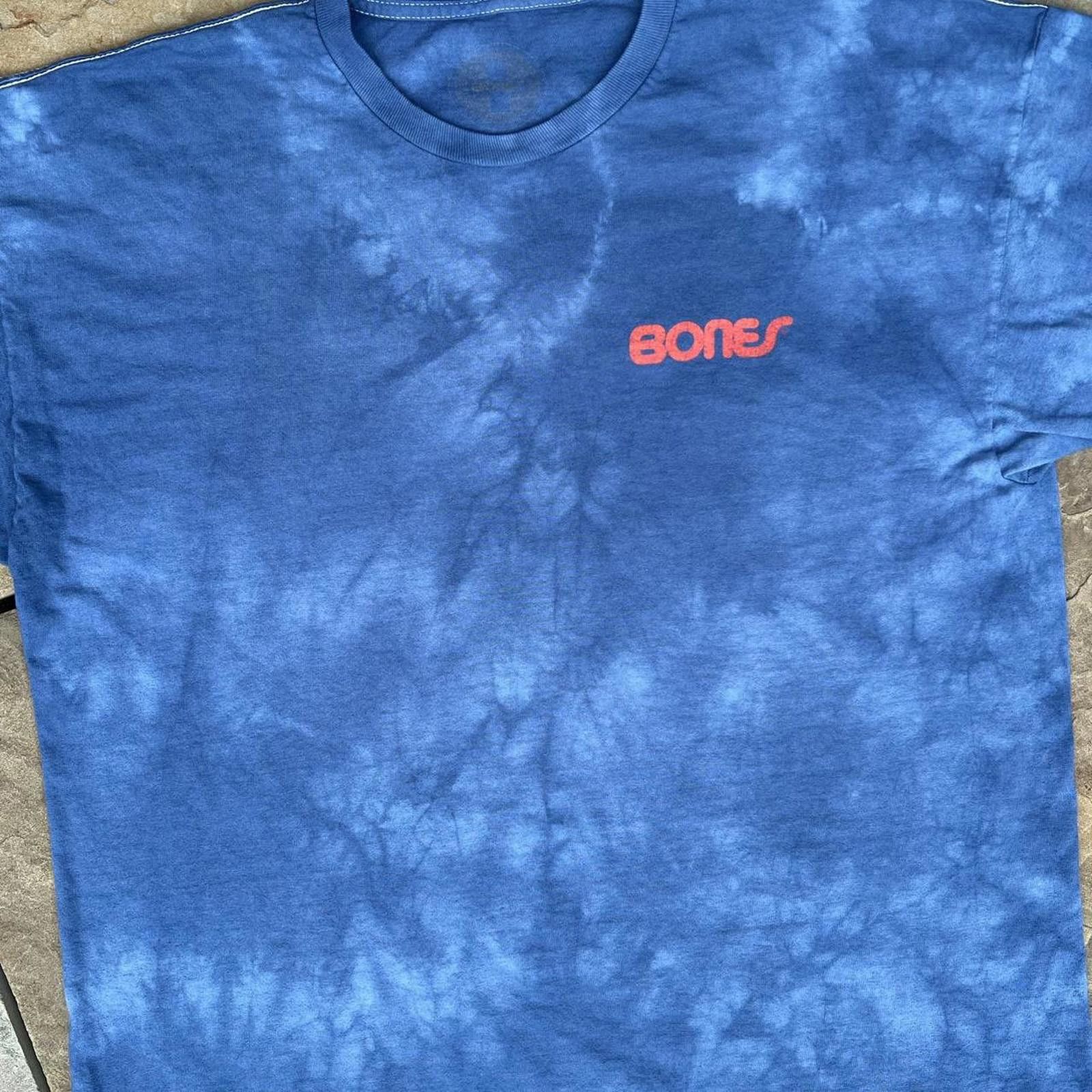 Bones Blue Distressed Tie Dye Bones Swiss Bearings Skate Tee Size US XL / EU 56 / 4 - 2 Thumbnail