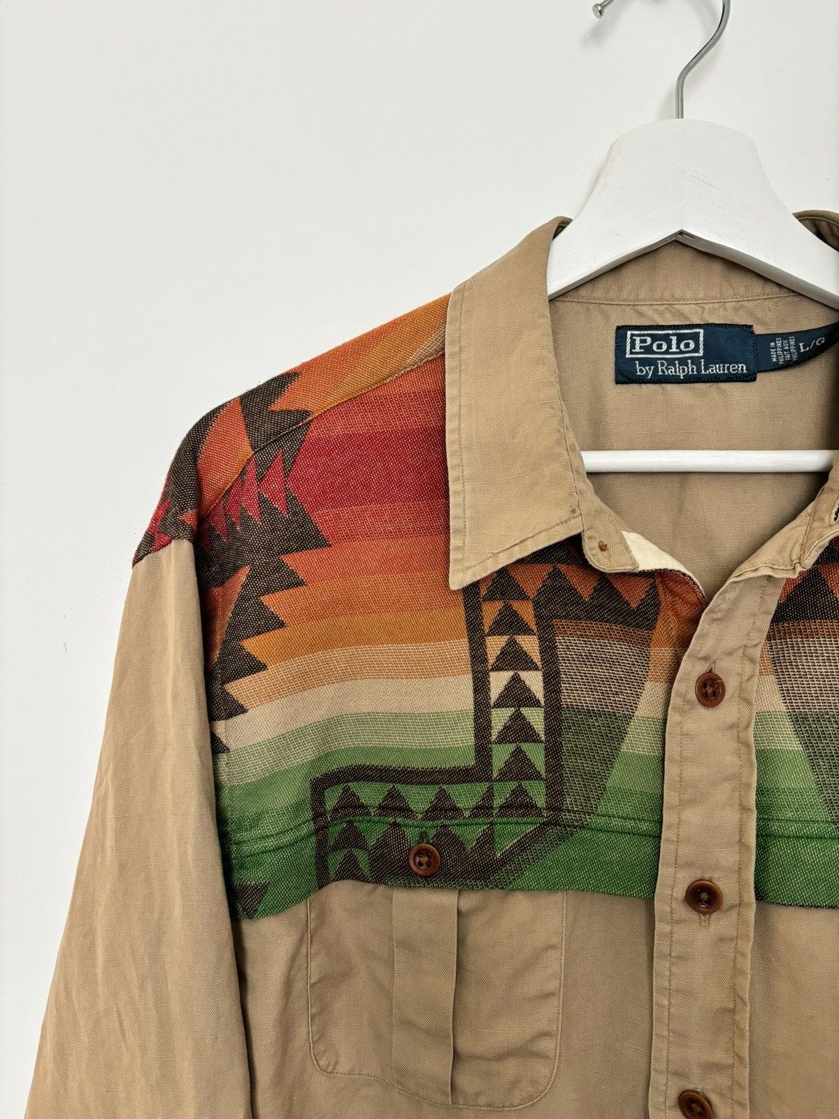 Polo Ralph Lauren Polo Ralph Lauren Southwestern Navajo Panel Shirt Tan L Size US L / EU 52-54 / 3 - 2 Thumbnail