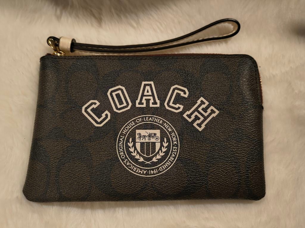 Coach Women's Coach Brown Signature Logo Wristlet Size ONE SIZE - 1 Thumbnail