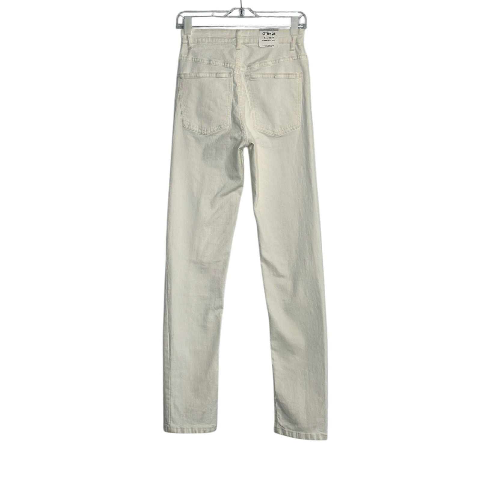 Cotton On Cotton On white high rise skinny split jeans size 4 Size 27" / US 4 / IT 40 - 2 Thumbnail